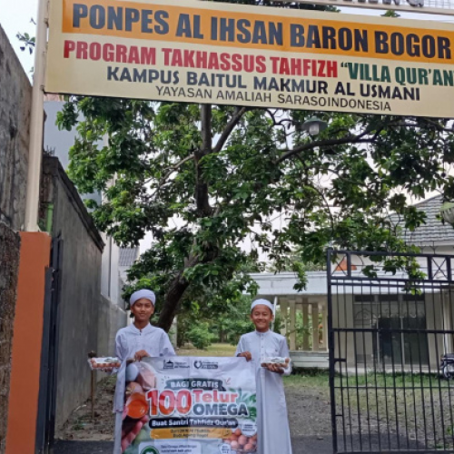 100 Telur Omega untuk Santri Tahfidz Al Ihsan Baron, Ikhtiar Menjaga Gizi Generasi Qur’ani di Bogor