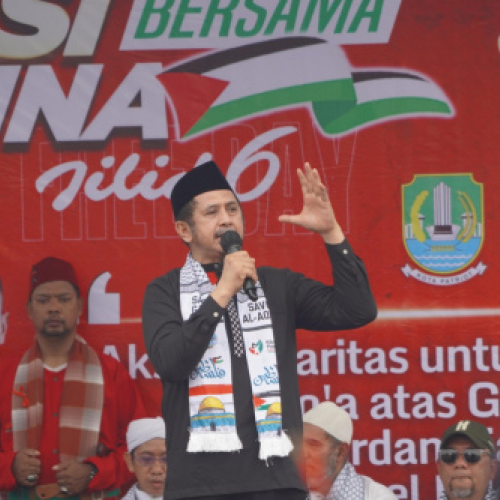 Aksi Bekasi Bersama Palestina, Ustadz Zaitun Ajak Warga Tetap Teguh Berikan Dukungan