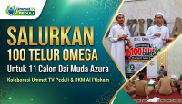 Ummat TV Peduli dan DKM Al I’tisham Salurkan 100 Telur Omega untuk 11 Calon Dai Muda Azura