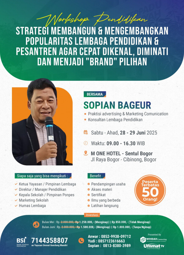 (Event) : Workshop Pendidikan : Bagaimana Agar Sekolah Pesantren Bisa Dikenal