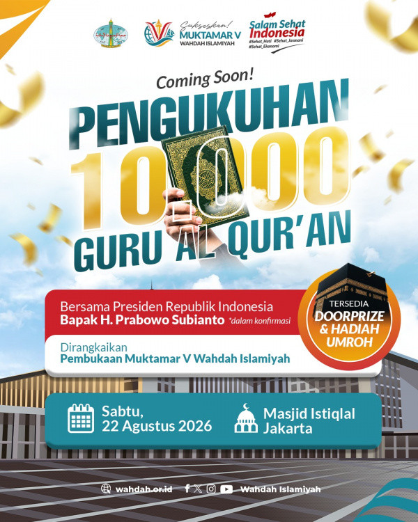 Muktamar V Wahdah Islamiyah Akan Kukuhkan 10.000 Guru Al-Qur'an di Masjid Istiqlal