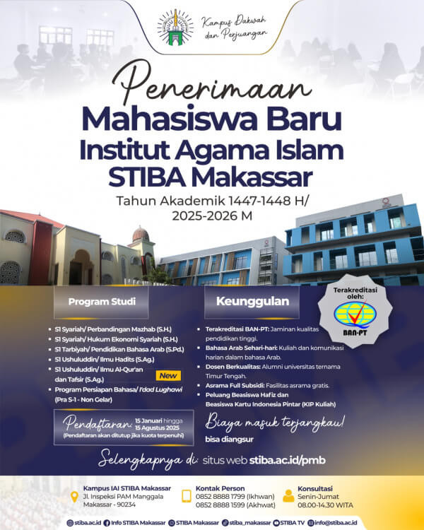 (Info) Mahasiswa Baru Institut Agama Islam STIBA Makassar 2025