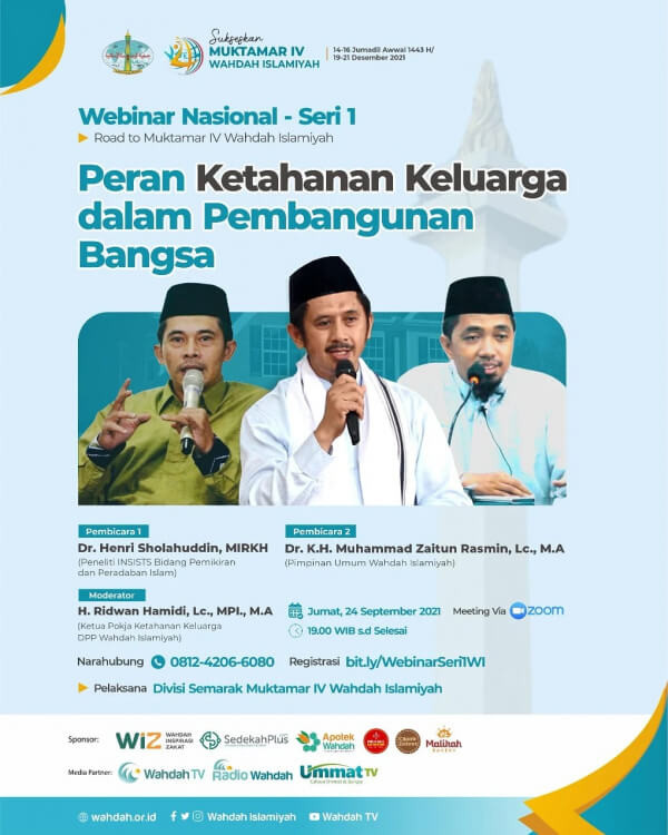 Semarakkan Muktamar IV, Wahdah Islamiyah Gelar Webinar Ketahanan Keluarga