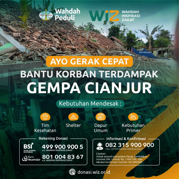 Ayo Gerak Cepat, Bantu Gempa Cianjur