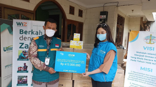 Atomy Indonesia Serahkan Ribuan Box Vitamin ke WIZ  Untuk di Salurkan