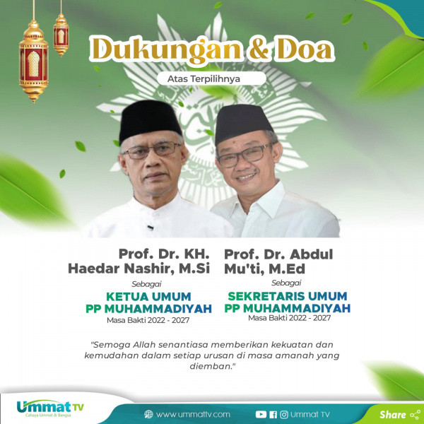 Terpilihnya Prof. Dr. Haedar Nasir, MSi dan Prof. Dr. Abdul Mu'ti, MEd sebagai PP Muhammadiyah