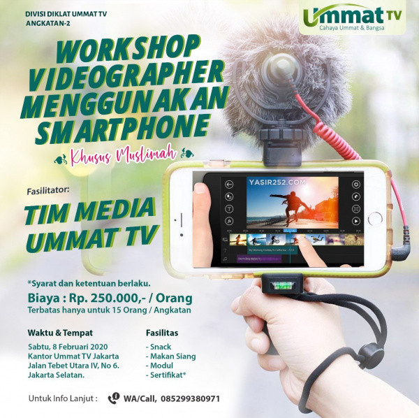 Muslimah  Bisa Kuasai Teknik Ambil Gambar dan Editing,  Buruan Daftar ke Diklat Ummat TV