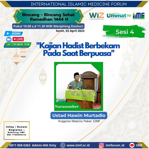 (Info) Kajian Hadist Berbekam Saat Berpuasa"