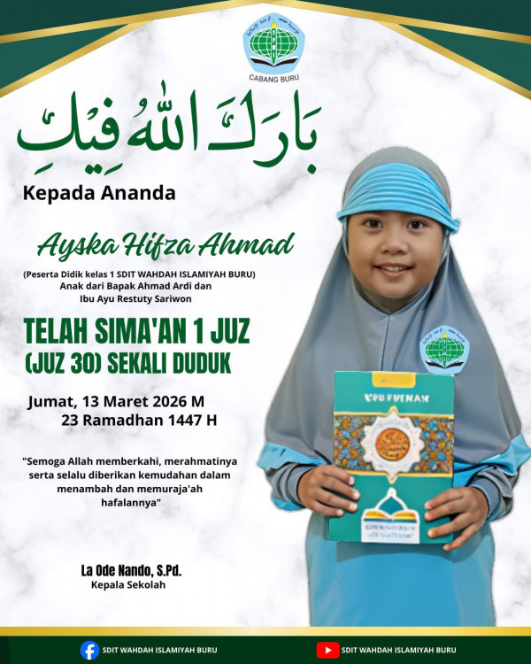 SDIT  Wahdah Islamiyah Buru Gelar Tasmi’ Al-Qur’an, Siswa Perdengarkan Hafalan 1 Juz Sekali Duduk