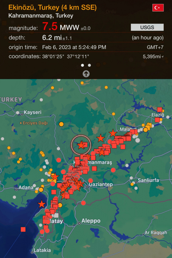 (Gambar) Breaking News : Turki Di Landa Gempa M 7,5 SR