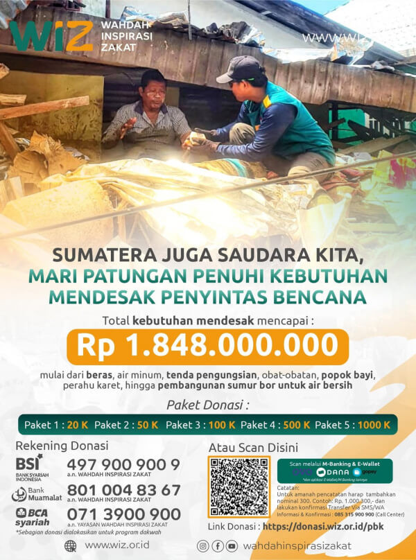 Sumatra Juga Saudara Kita, Mari Patungan Penuhi Kebutuhan Mendesak Penyintas Bencana