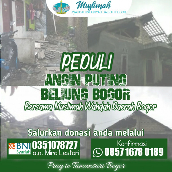 ( Gambar) Muslimah Wahdah Bogor Bantu Warga Dampak Puting Beliung