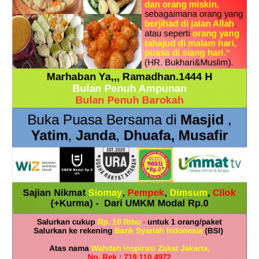 Cukup  Rp. 10 ribu/Paket, Sudah Beri Santunan Buka Puasa